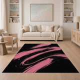 Bold Pink Brush Stroke Abstract Area Rug