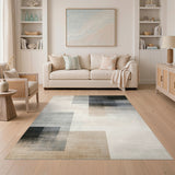 Abstract Area Abstract Beige Geometric Area Rug