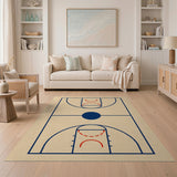 Multi-color and Patterns Basketball Court Geometric Area Rug
