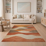 Abstract Wavy Horizon Area Rug