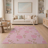 Pink Rose Vintage Pink Rose Floral Area Rug