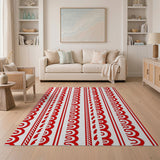 Red Paisley Border Area Rug