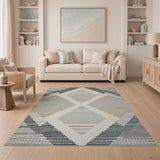 Grey Diamond Geometric Southwestern Rug