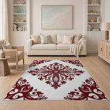 Red Traditional Persian Ornate Red Traditional Persian Area Rug
