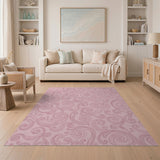 Elegant Pink Swirl Area Rug