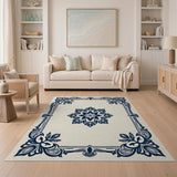 Navy Blue Persian Medallion Traditional Persian Area Rug