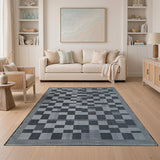 Black and White Geometric Black White Area Rug