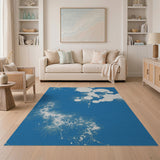 Whimsical Blue Bubbles Abstract Area Rug