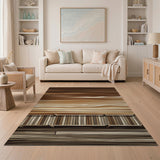 Brown Tan Coastal Pier Area Rug