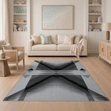 Geometric Modern Black White Geometric Triangle Area Rug