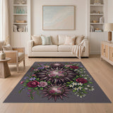 Vintage Floral Sun Rose Area Rug