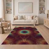 Vibrant Music Notes Mandala Area Rug