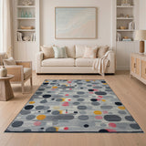 Abstract Geometric Circles Area Rug Multi-Color