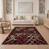 Red Woven Lattice Area Rug