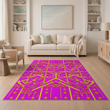 Multi-color and Patterns Geometric Modern Vibrant Pink Yellow Geometric Area Rug