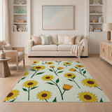 Sunny Sunflower Floral Area Rug