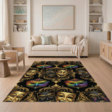 Vibrant Gold Mask Area Rug