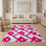 Geometric Modern Bold Pink Geometric Modern Area Rug