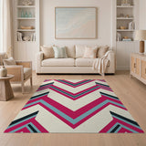 Vibrant Multi-Color Chevron Geometric Area Rug