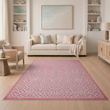 Pink Geometric Lattice Geometric Modern Area Rug