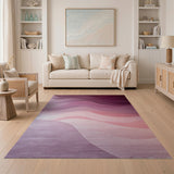Purple Wave Gradient Abstract Area Rug