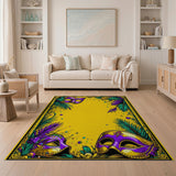 Mardi Gras Purple Mask Carnival Area Rug