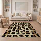Brown and Tan Tan Leopard Print Area Rug
