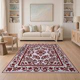Ornate Traditional Persian Ornate Red Persian Floral Area Rug