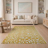 Abstract Gold Zebra Stripe Area Rug