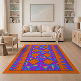 Vibrant Multi-Color Geometric Diamond Area Rug