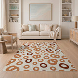 Abstract Orange Rings Area Rug