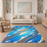 Rainbow Airplane Trails Area Rug