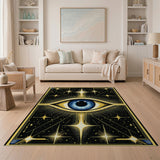 Golden All-Seeing Eye Area Rug - Mystic Black