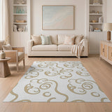 Elegant Gold Scrollwork Area Rug
