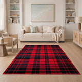 Bold Red Bold Red Black Plaid Area Rug