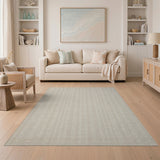 Beige Geometric Stripe Woven Area Rug