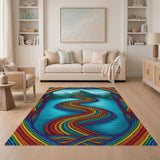 Rainbow River Braided Multi-Color Area Rug
