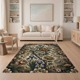 Vintage Floral Peony Iris Area Rug