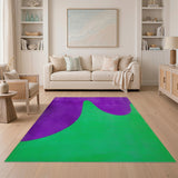 Purple Green Wavy Abstract Area Rug