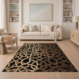 Gold Arabesque Lattice Area Rug