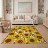 Vibrant Sunflower Floral Area Rug