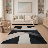 Modern Geometric Black White No. 4 Area Rug