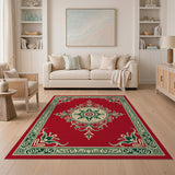 Red Traditional Persian Medallion Red Area Rug