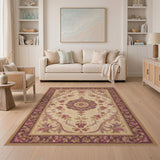 Purple Floral Vintage Medallion Rug