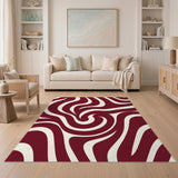 Abstract Area Swirl Red Swirl Abstract Area Rug