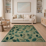 Green Leaf Vine Woven Area Rug
