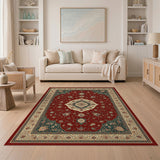 Traditional Persian Red Persian Medallion Floral Area Rug