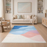 Wave Abstract Area Blue Wave Abstract Area Rug