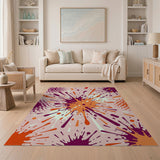 Explosive Multi-Color Splatter Abstract Rug