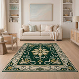 Emerald Traditional Persian Emerald Green Persian Medallion Area Rug